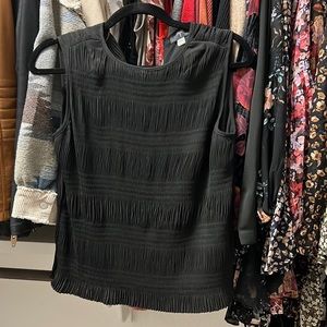 Tahari black sleeveless blouse